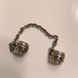 3 for $35! Pandora silver heart safety chain